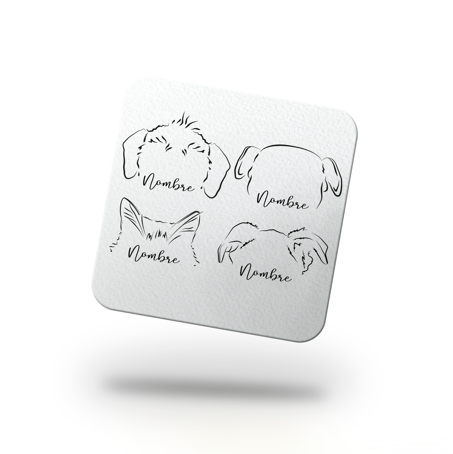 Pack Posavasos Personalizados Ilustración Minimalista Orejitas